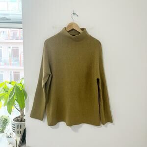 J. Jill Green Soft Cotton Mockneck Sweater Size Small